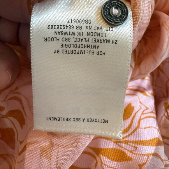 Anthropologie EUC Floreat Silk Blend High-Low Blouse - Picture 7 of 7